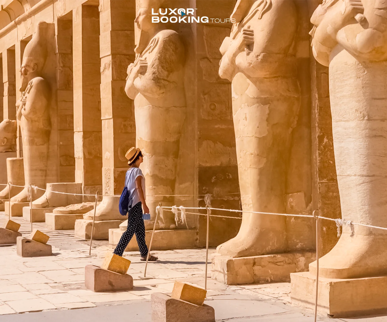 Seasonal views of Luxor temples under different weather conditions