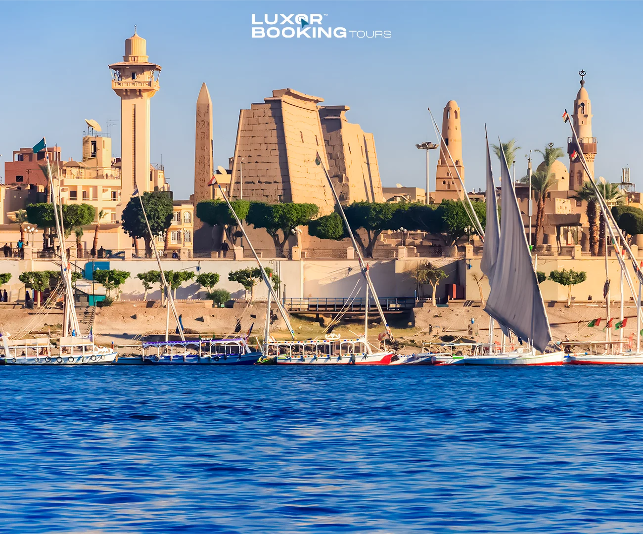 Map view showing Luxor East Bank and West Bank along the Nile