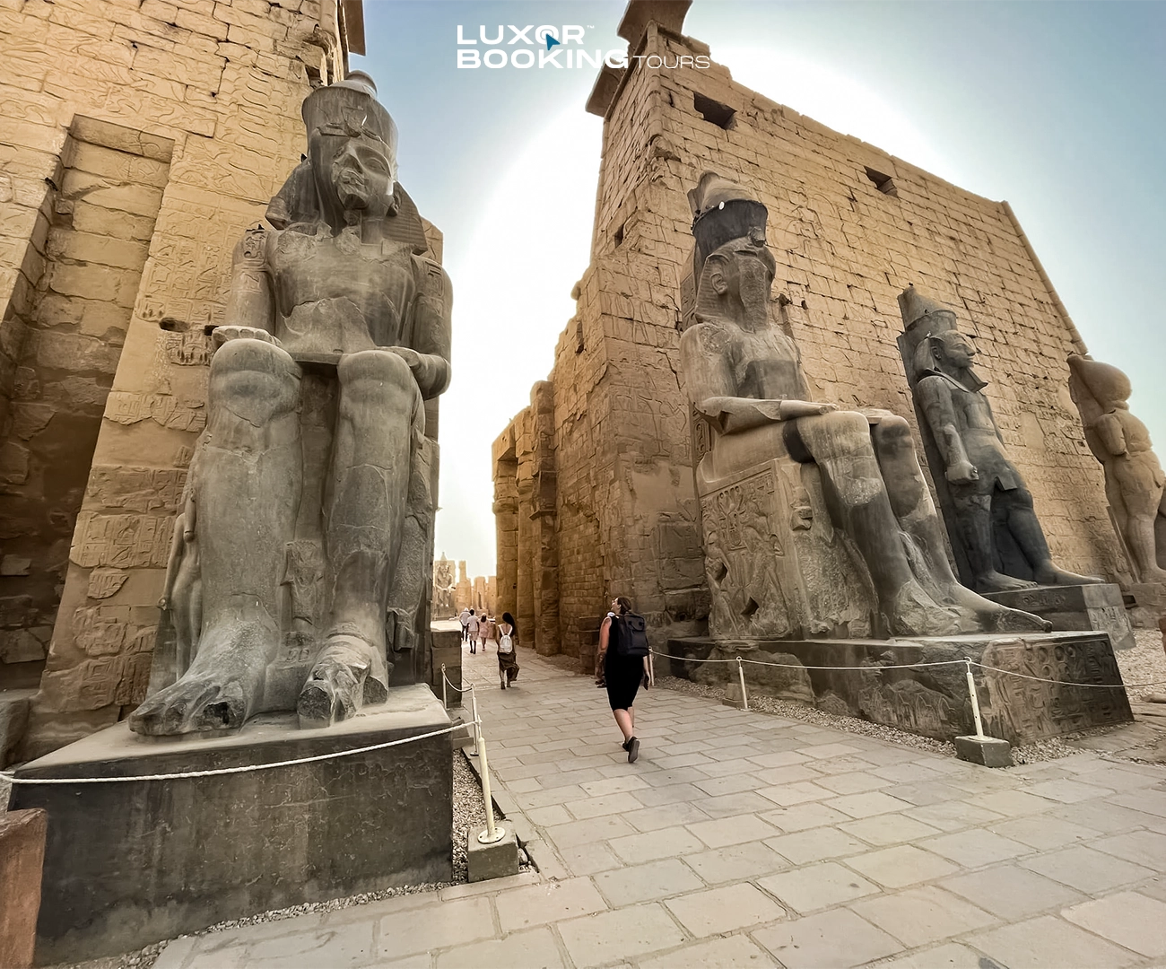 tourists exploring Luxor temples with a private guide