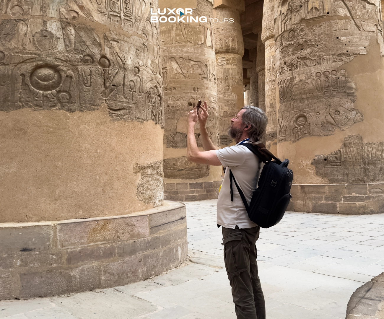 panoramic view of Luxor temples and nile river at sunset