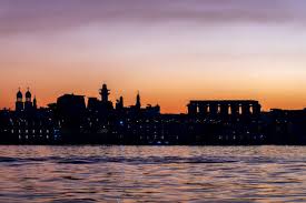 panoramic view of Luxor temples and nile river at sunset