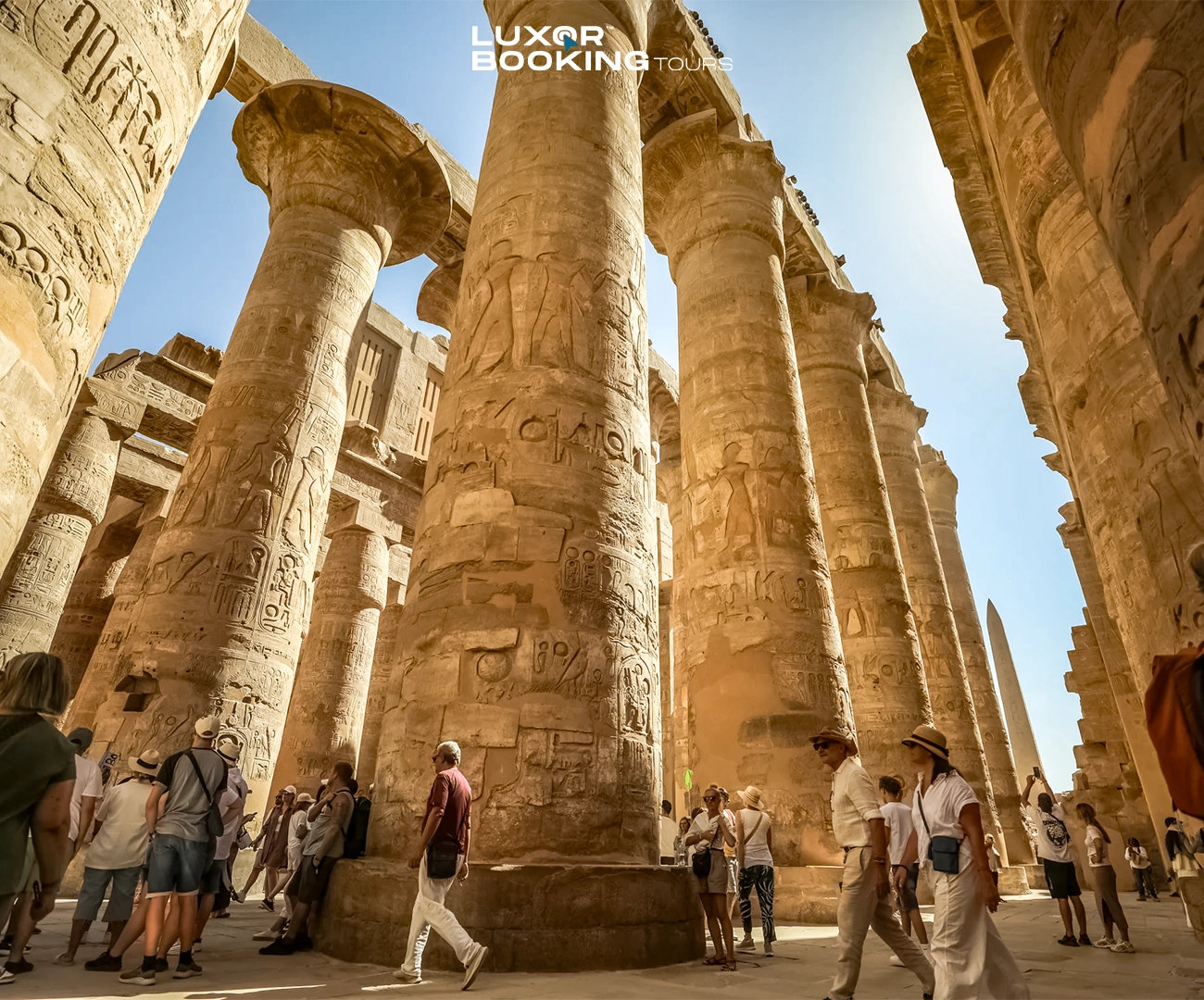 tourist exploring Luxor temple alone without a guide