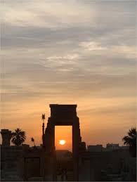 karnak temple wide open space at sunrise with calm atmosphere