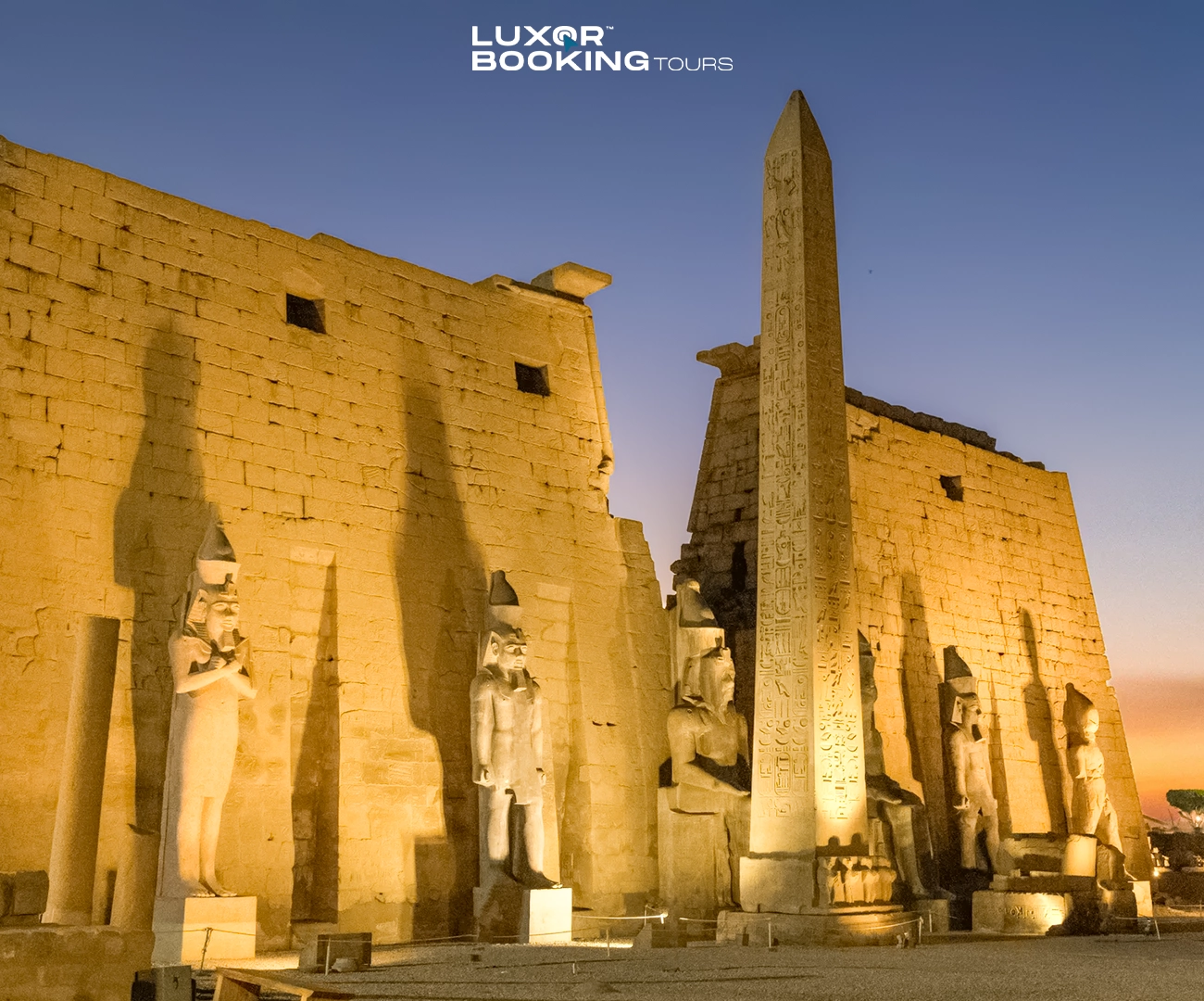 wide view of luxor temple showing scale and open space