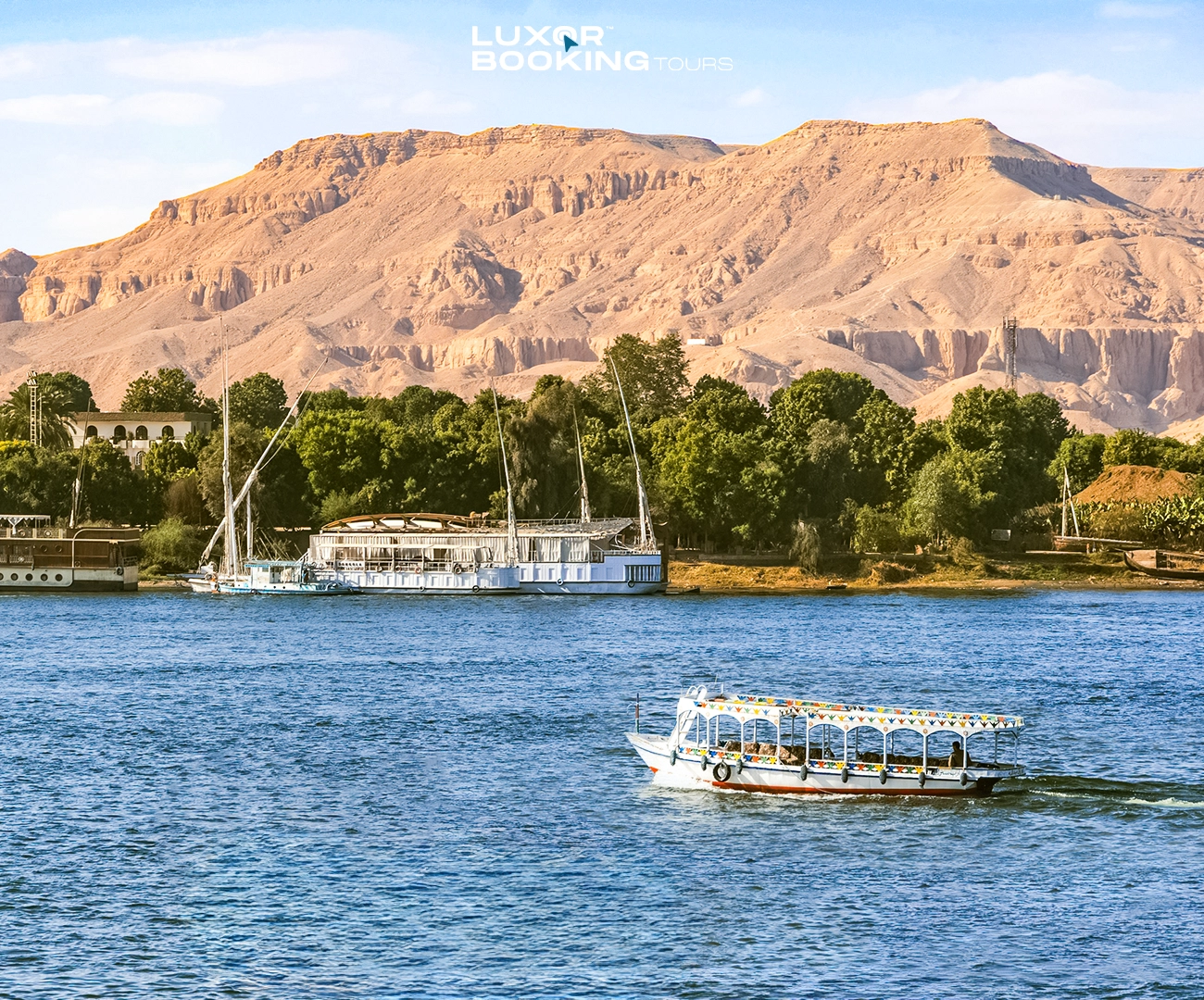 open desert and nile landscape view from luxor west bank